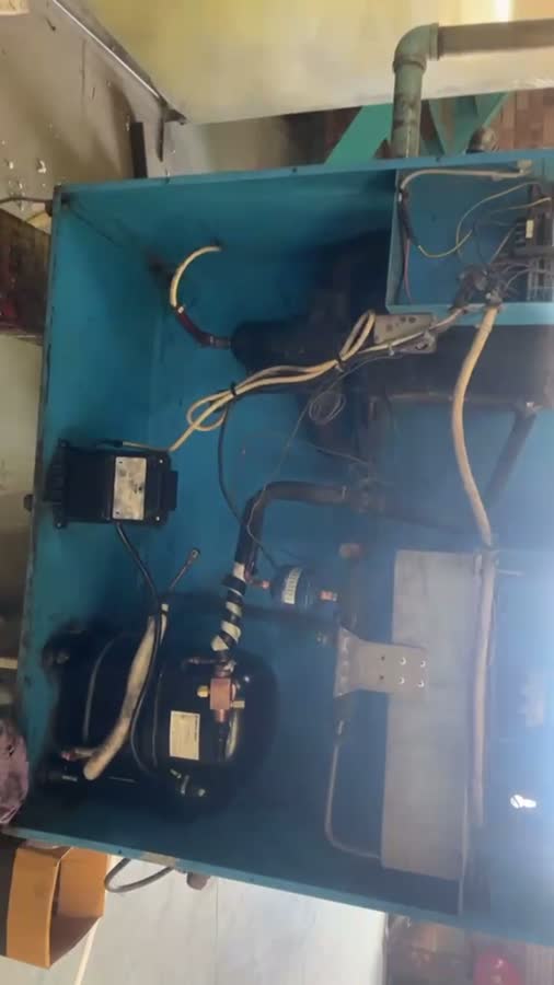 Refrigeration repair footage, on site